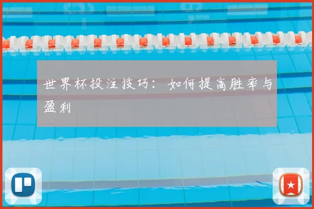 世界杯投注技巧：如何提高胜率与盈利